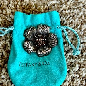 Signed Tiffany dogwood / flower brooch
